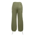thumbnail image 4 of Huowey Women's Pants Plus Size Tethered Straight Cargo Pants Straight Wide Leg Loose Casual Trousers, 4 of 8