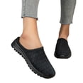 thumbnail image 5 of Women's Mesh Knit Mule Sneakers - Slip-on Backless Walking Shoes, Lightweight Breathable Casual Loafers, Comfortable Sporty Slides for Travel & Daily Wear,Black,46, 5 of 10