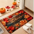 thumbnail image 2 of CYBIBO Fall Floor Mats, Maple Leaves Decorative Front Door Mats with Welcome Print, Bedroom Bathroom Kitchen Crafting Wood Floor Patterns Rugs, 23.6x15.8 Inches, 2 of 6