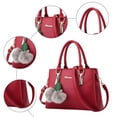 thumbnail image 4 of Faraee Womens Purses and Handbags Leather Shoulder Crossbody Bag Ladies Top Handle Bags Satchel with Zipper Plush Pendant Wine, 4 of 5