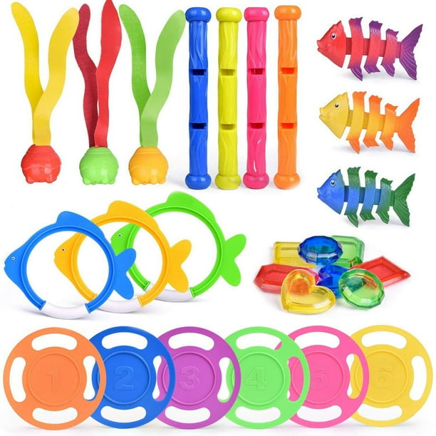 30 PCs Diving Pool Toys Underwater Swimming Pool Toys Set, Pool Party Favors for Kids F299