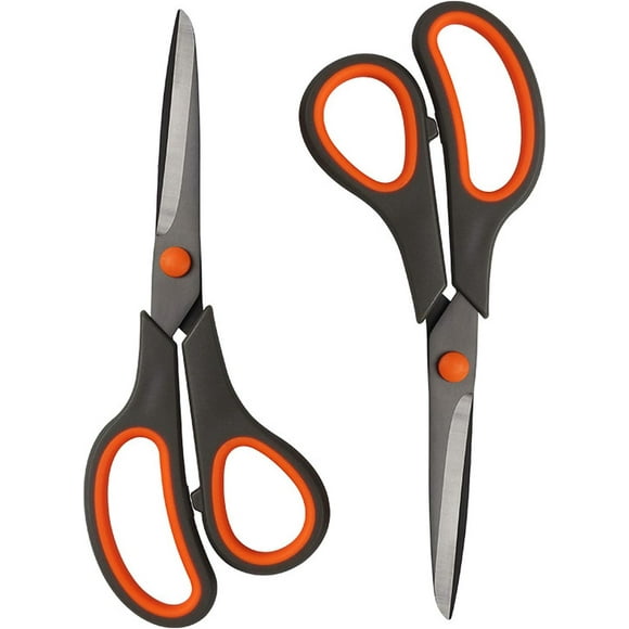 Comfort-Grip Handles Multipurpose Office Scissors, Non-Stick Blades For Cutting Tape, Ultra Sharp Titanium Blade Maintains Long-Lasting Sharpness