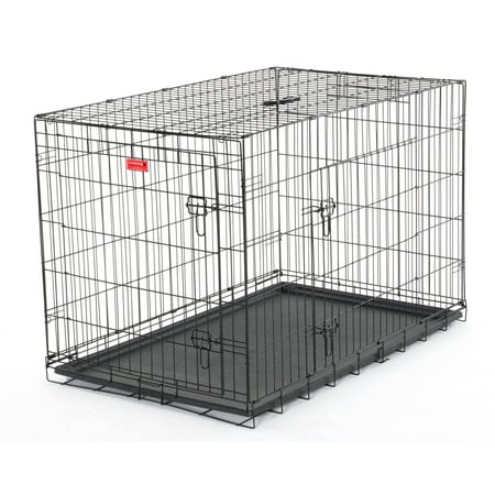 48"L Lucky Dog Folding Black Wire 2 Door Training Crate