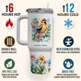 thumbnail image 4 of Personalized 40oz American Goldfinch Tumbler - Custom Stainless Steel Cup with Straw & Handle - Gift for Bird Lover Girls, Women - Travel Mug for Christmas, Birthdays, 4 of 6
