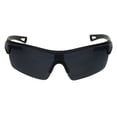 thumbnail image 2 of All Black Mens Sport Half Rim Plastic Sunglasses Shiny Black, 2 of 4