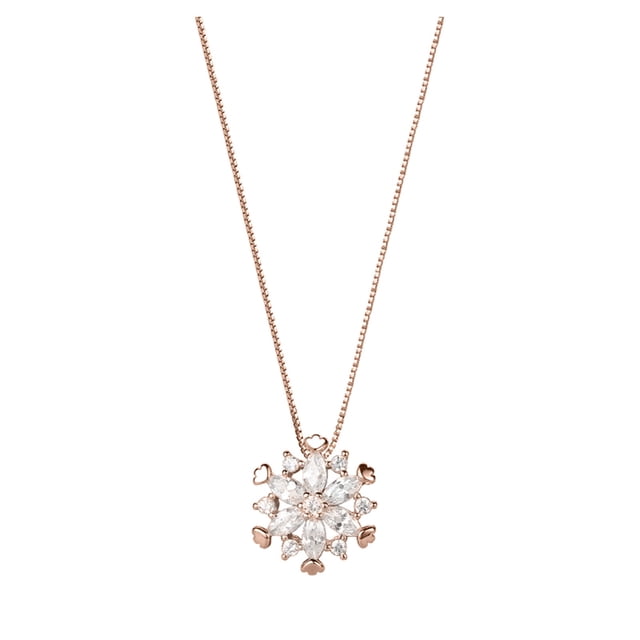 Rhinestone collar de gargantilla de plata del copo de nieve Collares de cristal de la cadena de joyería para las mujeres niñas