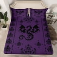 thumbnail image 2 of Erosebridal Magic Dragon Sheet Set Twin, Boho Damask Bedding Sets Twin Size, Mandala Flower Decor 3 Pieces, 2 of 7
