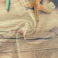thumbnail image 3 of SKYSONIC Summer Holiday Seashells Round Tablecloth 60inch Indoor Wrinkle Free, Vintage Retro Wooden Circular Lace Table Cover Washable for Kitchen Party BBQ Dining Decor, 3 of 7