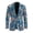 Blue Paisley Floral Print, variant on Polyester Casual Blazer Jackets for Men for Prom Business, Single-Breasted Slim Fit Business Outwear, Neon Spider Web