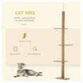 thumbnail image 4 of Cat Tree Floor to Ceiling, 89-102" Cat Climbing Tower with Sisal Scratching Posts, Natural Activity Center for Kittens, Brown, 4 of 7