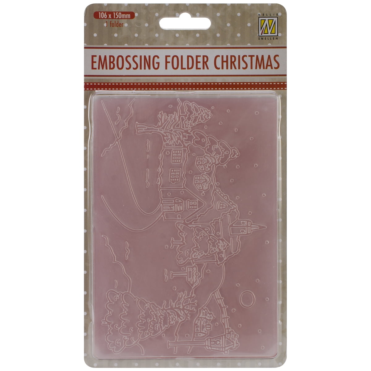 Nellie's Choice Picture Embossing Folder 4"X6"Snowy Village 1