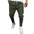 thumbnail image 2 of Xysaqa Linen Pants for Men Summer, Mens Casual Slim-Fit Comfy Sweatpants Lightweight Joggers Yoga Beach Ninth Trousers with Pockets M-5XL (Available in Big & Tall), 2 of 6
