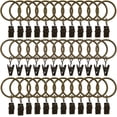 thumbnail image 1 of 36 Pack Rings Curtain Clips Strong Metal Decorative Drapery Window Curtain Ring with Clip Rustproof Vintage Compatible with up to 1 Inch Drapery Rod Bronze, 1 of 5