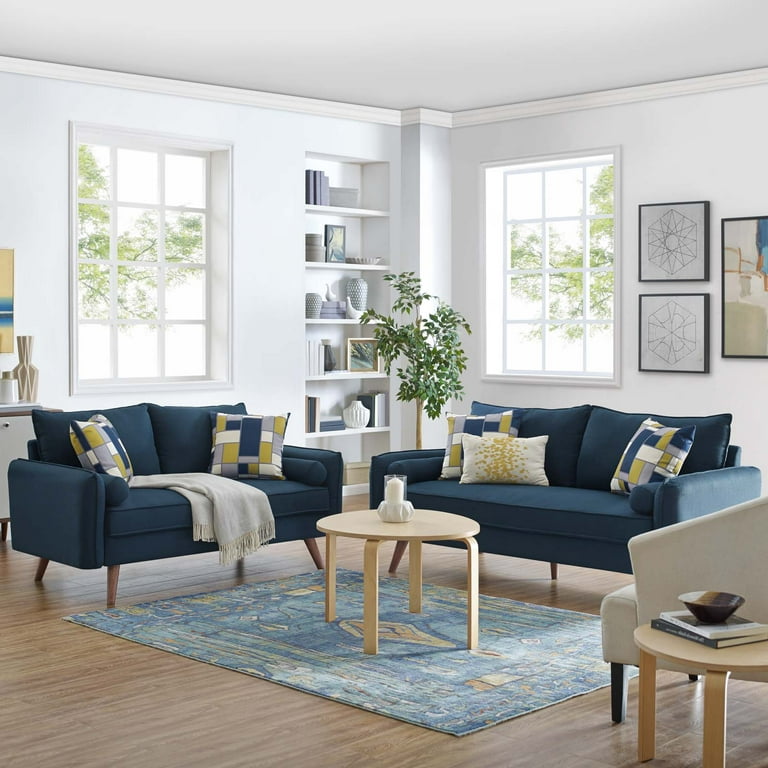 Modway Revive Azure Upholstered Fabric Sofa And Loveseat Set