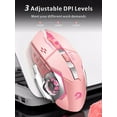 thumbnail image 4 of Uciefy Wireless Gaming Mouse Optical LED Rechargeable Silent Mice Portable 6 Buttons with USB Receiver Pink, 4 of 6