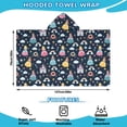 thumbnail image 2 of Dark Blue Princess Castle Pattern Hooded Bath Towel，50"x30" for Ages 3 To 12 Kids, Quick Dry Lightweight Soft Microfiber Hood Beach Towel Cover Up for Kids, 2 of 7