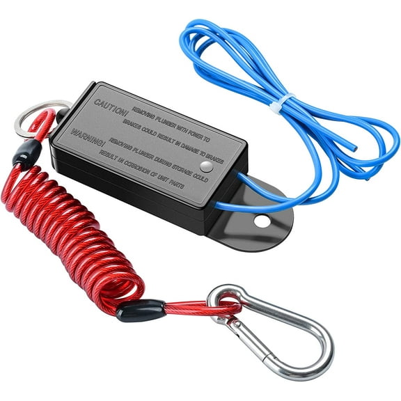 4' Breakaway Trailer Cable with Pin Trailer Brake Cable RV Stainless Steel Spring Towing Coiled Wire Safety Straps Ground Clip,for Breakaway Switch