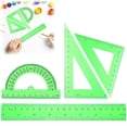 thumbnail image 2 of Triangular Ruler Set, Plastic Metric Inch Geometric Protractor Triangle Engineering Scale Drafting Ruler Kit, 2 of 8