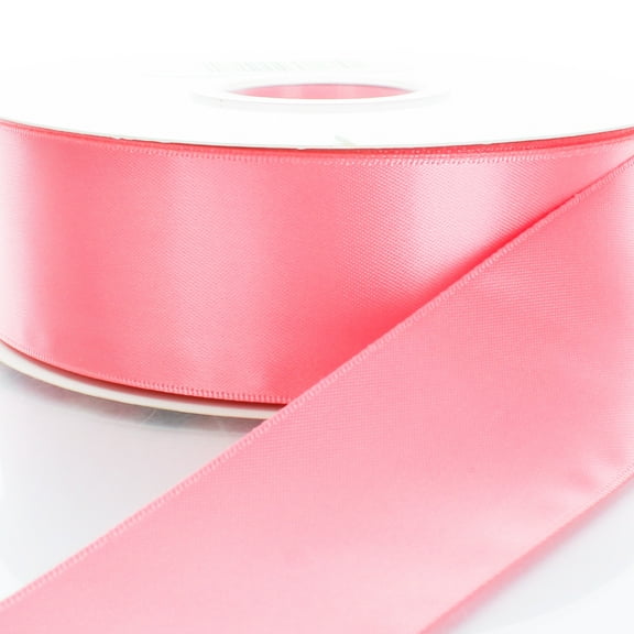 1.5" Double Faced Satin Ribbon 210 Coral Rose 50 Yard