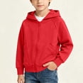thumbnail image 2 of SDNall Boys Solid Color Hooded Full-Zip Coat, Relaxed Fit Wind Blocking Everyday Outerwear, Autumn Weekend Camping Travel School Casual Coats for Boys 1-12 Years, 2 of 7