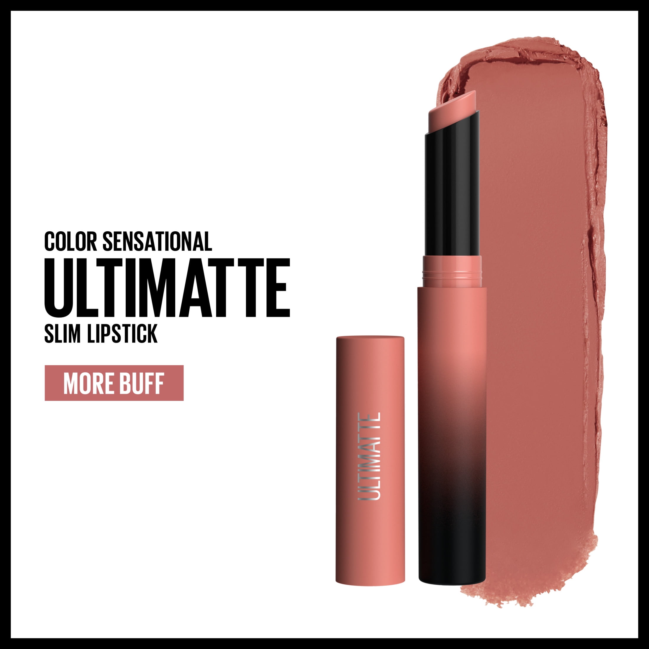 (2 pack) Maybelline Color Sensational Ultimatte Slim Lipstick Makeup, More Buff, 0.06 oz.