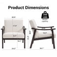 thumbnail image 3 of HOQBN Modern Armchair with High Back,Upholstered Living Room Chairs with Solid Wood Legs,Leisure Reading Chair for Living Room, Bedroom,White, 3 of 8
