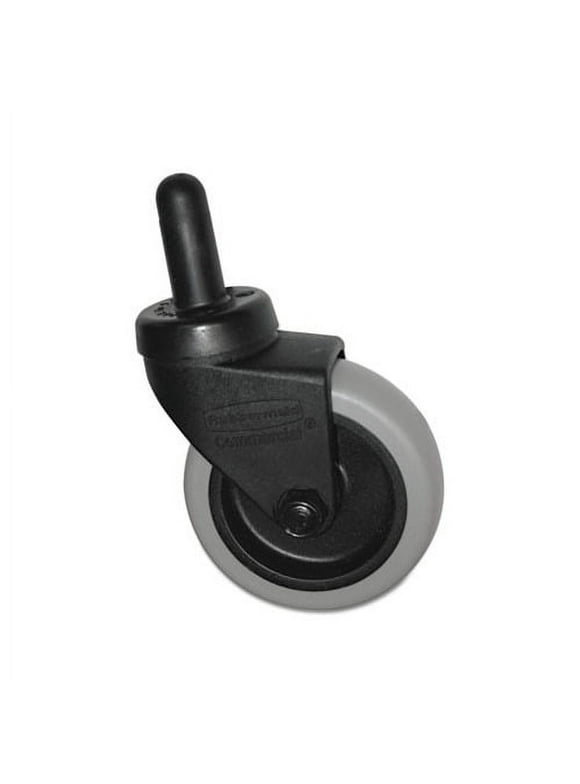 Replacement Swivel Bayonet Casters 3" Wheel, Thermoplastic Rubber, Black