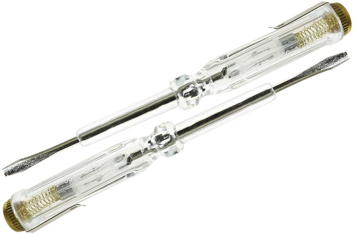 2Pcs Plastic Grip Slotted Screwdriver 100-500V AC Voltage Tester Electric Pen  X 