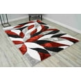 thumbnail image 3 of 4D Shaggy Rug Hand Carved Plush Thick Modern Contemporary Abstract For Living Room Bedroom 6994 (2'6"x7'9" Runner,Red), 3 of 8