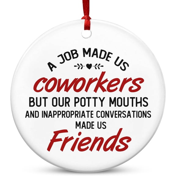 Coworker Gifts for Friends Women - Ceramic Christmas Ornaments 2025 for Tree Decorations - Friend Gift for Coworker, Funny Office Gifts for Coworkers, Friends Ornament for Christmas DecorationsHA5