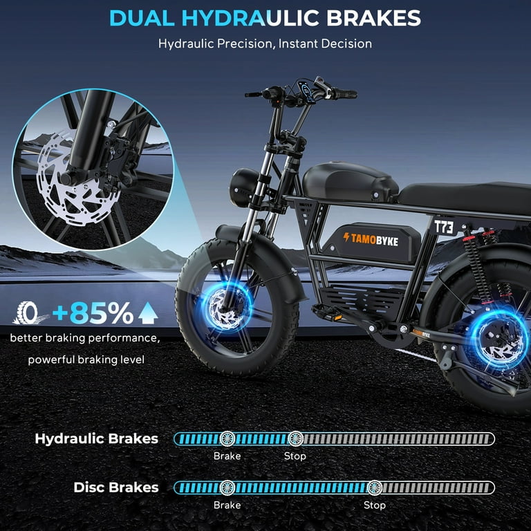 Tamobyke T73 MAX 2000W Peak Electric Bike for Adults, Dual Battery