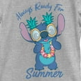 thumbnail image 2 of Girl's Lilo & Stitch Always Ready for Summer Stitch  Graphic Tee Athletic Heather Small, 2 of 5