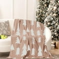 thumbnail image 4 of Christmas Tree Blankets Neutral Brown Christmas Decor Minimalist Flannel Fleece Throw Blanket for Bed Sofa Winter Decor 50 x 60 Inches, 4 of 6