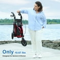 thumbnail image 2 of WalkMate 3 Wheel Rollator Walker for Slim Senior, 8'' Wheel Lightweight Folding Rollator Walker, Red, 2 of 9