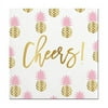 Christian Brands 10-04540-053 Foil Beverage Napkins - Cheers Pineapples Pack of 12