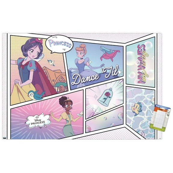 Disney Princess: Manga - Panels Wall Poster, 14.725" x 22.375"