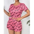 thumbnail image 6 of Avidlove Women's Pajamas Set Short Sleeve Love Print Pjs Top and Shorts Sleepwear Comfy Loungwear for Valentine's Day, 6 of 8