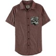 thumbnail image 1 of Ecko Unltd. Camisa abotonada con bolsillo de camuflaje tejido para hombre, rojo, extra pequeño, 1 of 1