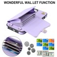 thumbnail image 4 of Mantto Crossbody Wallet Women Case for iPhone 15, [RFID Blocking] CRedit Card Holder Phone Case with Strap Leather Purse with Lanyard Magnetic Flip Cover Girl For iPhone 15, Purple, 4 of 10