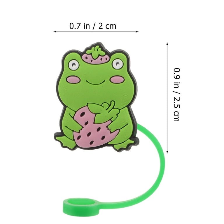 6pcs Silicone Straw Cover Tips Reusable Straw Toppers Frog Shape Straw Cover Plugs Mixed Style, Size: 2.5x2cm