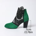 thumbnail image 5 of Mepaouo Ankle Boots for Women Embroidery Lace Flower High Heels Dress Short Booties See Through Work Shoes, 5 of 8