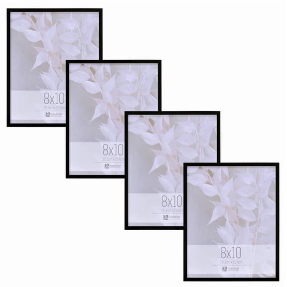 Malden - 4-Pack 5x7 Black Picture Frames, Tabletop & Wall Mount Photo Frame Set