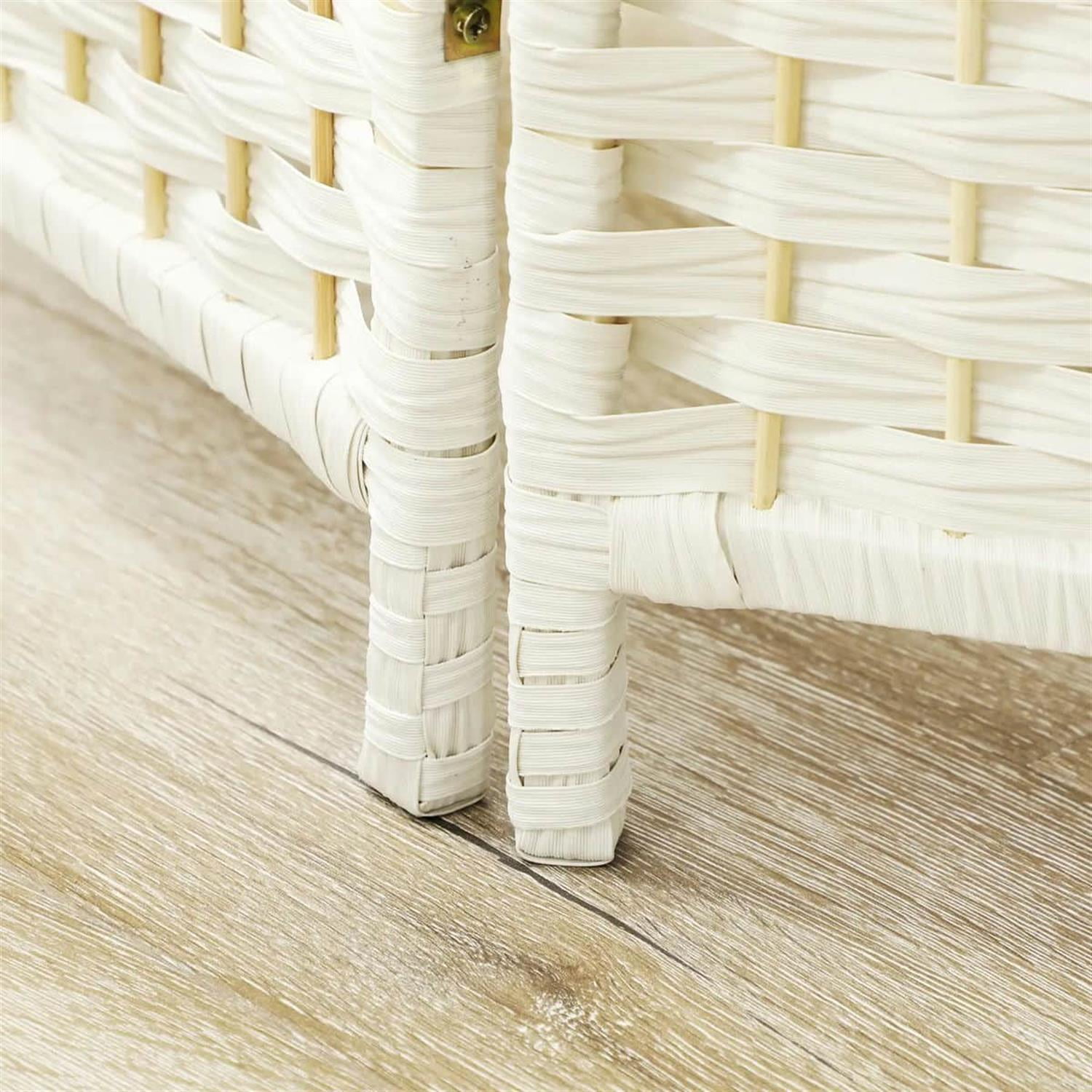 Demi Bonn 3-Panel 6' Tall Freestanding Privacy Screen for Home Office Divider, Space-Saving Partition, White