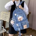 thumbnail image 5 of Mochila Kawaii QOCO con colgante y accesorios Kawaii, bonita mochila para estudiantes, bonita mochila de viaje, mochila escolar Harajuku para adolescentes, 44 x 31 x 14 cm, 5 of 5