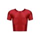 thumbnail image 3 of Camiseta de manga corta brillante al óleo para mujer, Top corto de Color sólido con cuello redondo, blusa ajustada con ombligo, camiseta expuesta para Yoga y Fitness, 3 of 5