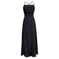 thumbnail image 4 of Bodycon Dresses for Women Spaghetti Strap Sleeveless Solid Color Maxi Length Elegant Casual Party Dress Black L, 4 of 5