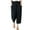 Black, variant on Women High Waist Basic Cropped Pants Capris Pantalon Wide Leg Trousers