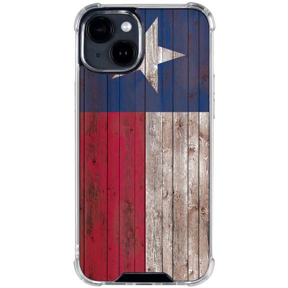 Skinit Texas Flag Dark Wood iPhone 14 Plus Clear Case