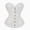 white, variant on GIRLQUEEN Women Vintage Jacquard Strapless Corset , Women Sweetheart Neck Ruffle Trim Waist Cincher Bustier with Bow Decor, Party Daily Wear, Black