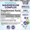 thumbnail image 3 of Magnesium Complex Supplement - Magnesium 500 mg Per Serving - 4 in 1 High Absorption Blend - 100% Chelated Magnesium Glycinate with Malate, Citrate & Oxide - Vegan Complex - USA Bottled - 60 Capsules, 3 of 10